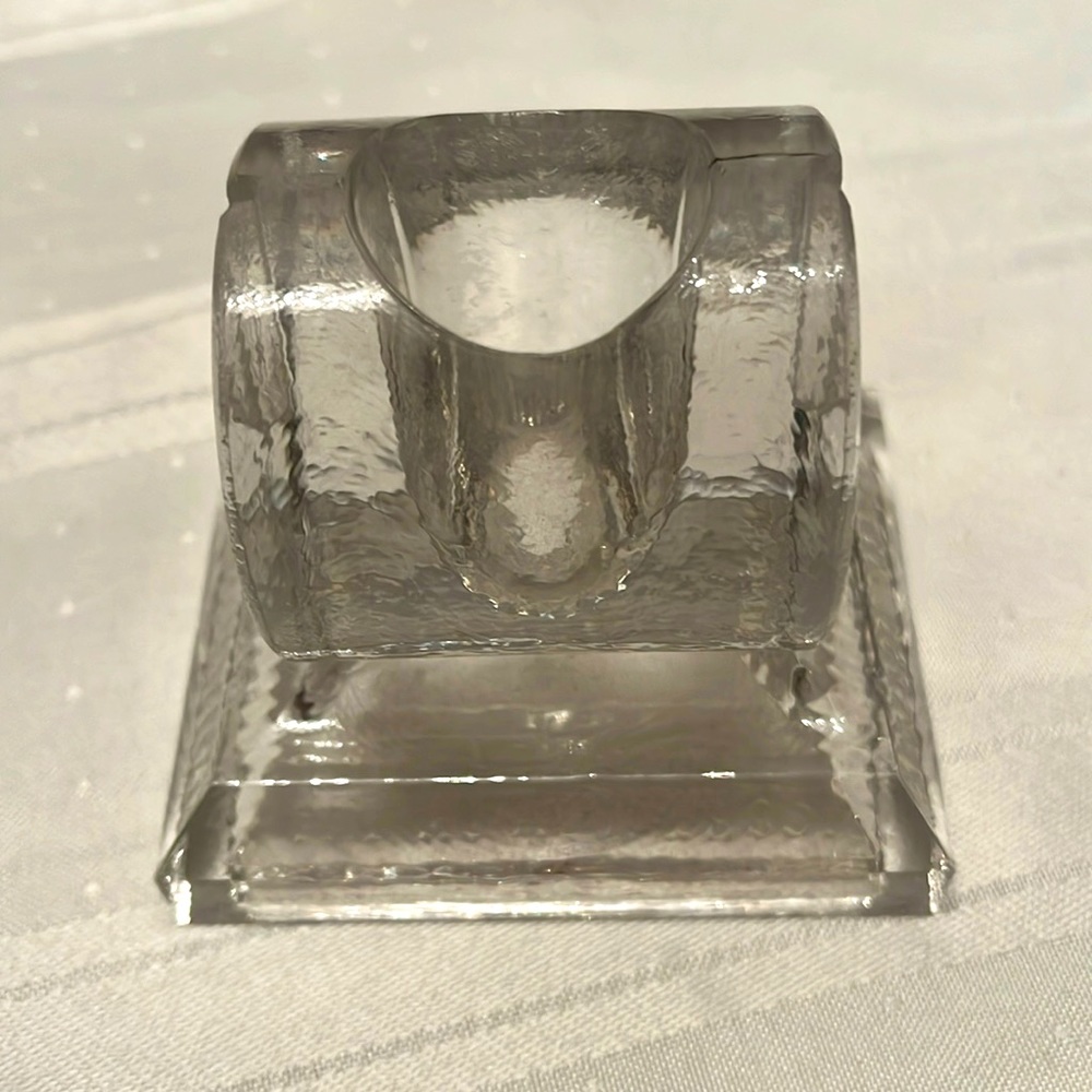 Antique 1889 Glass Candle Holder